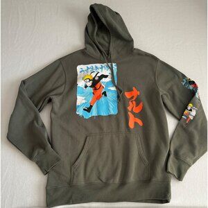 VTG Naruto Shippuden Pullover Hoodie Sweatshirt Mens L Green Anime 2008